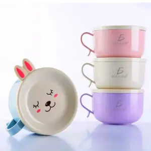 650 Ml De Dibujos Animados Cuenco Niños Utensilios De Acero