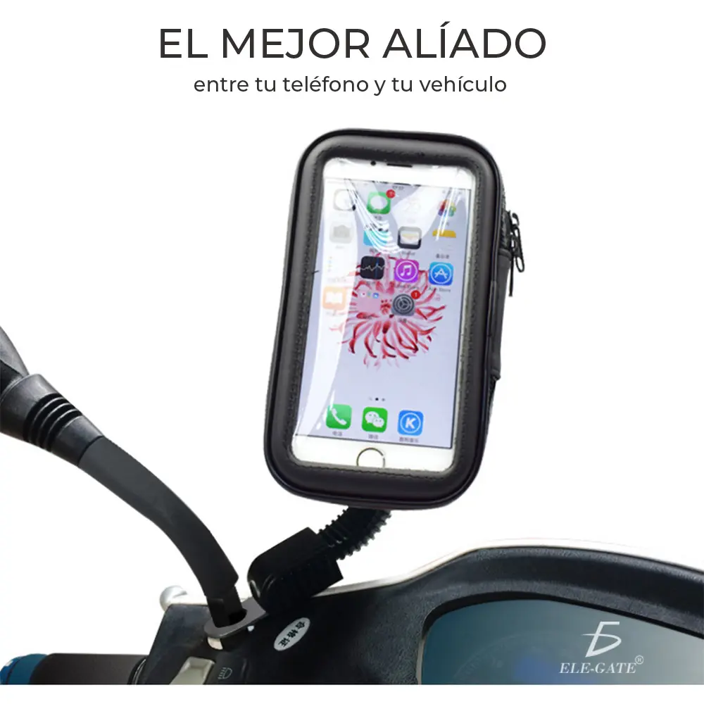 Soporte Teléfono Celular Para Motocicleta Funda Impermeable