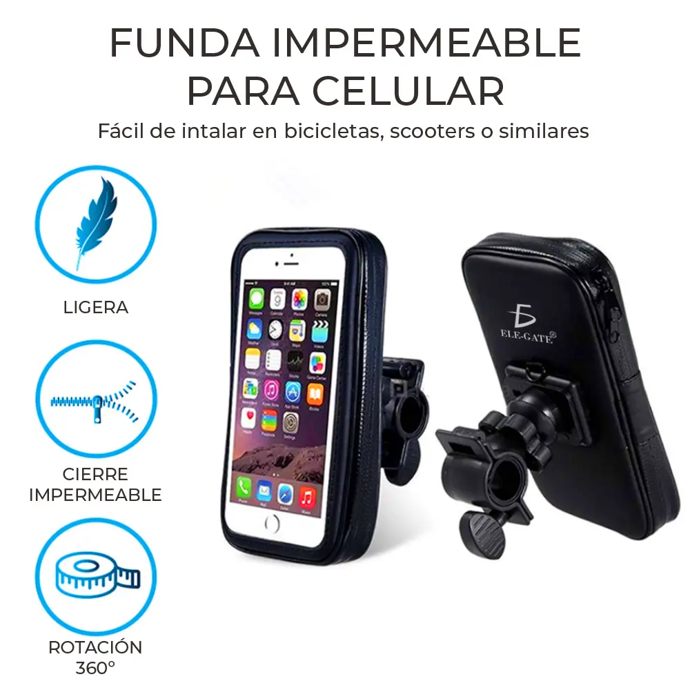 Soporte Teléfono Celular Para Motocicleta Funda Impermeable