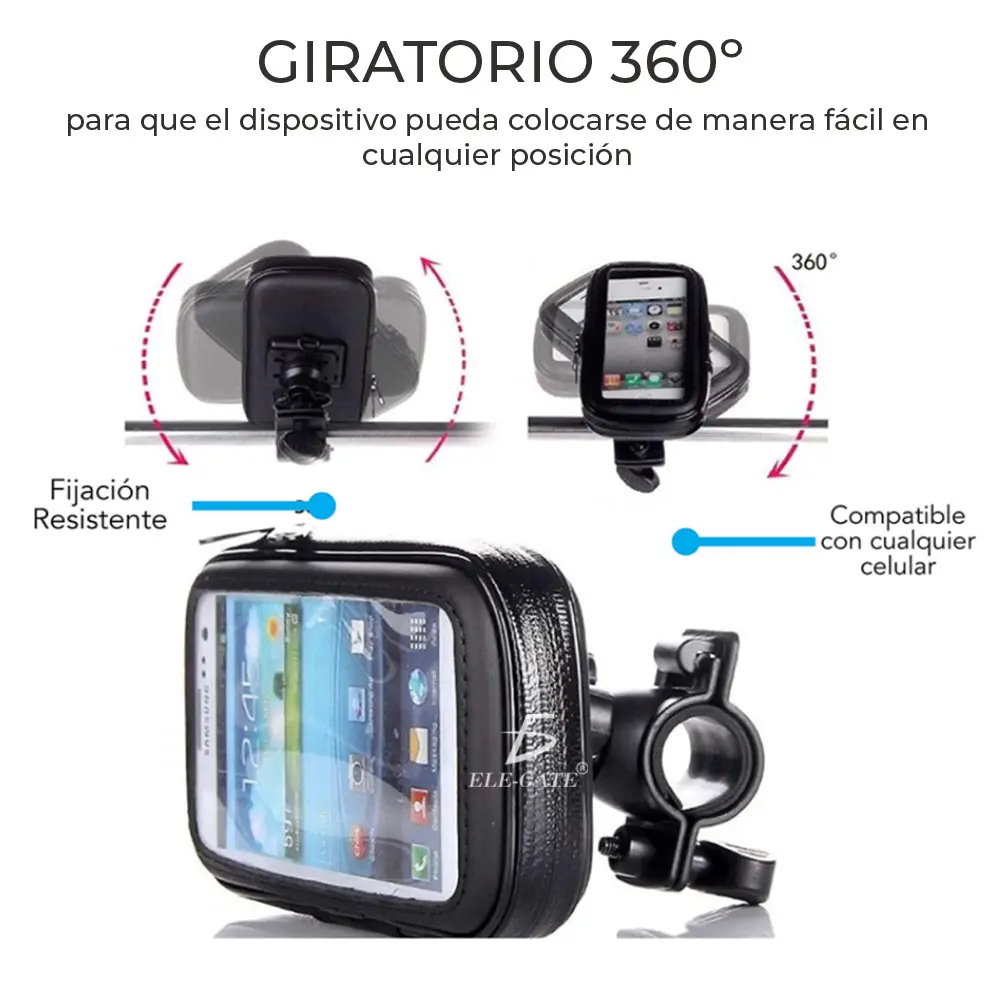 Soporte Teléfono Celular Para Motocicleta Funda Impermeable