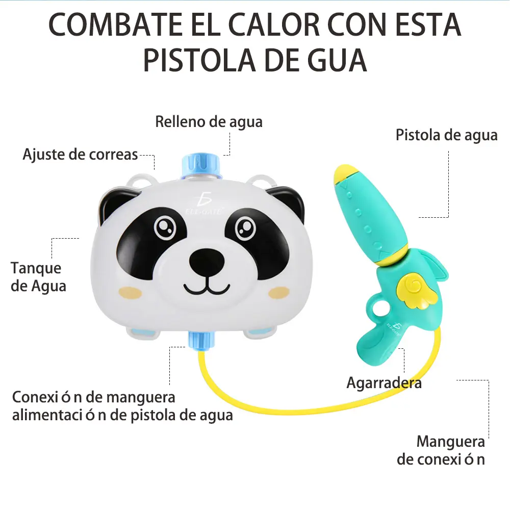 Pistola Con Tanque De Agua Mochila Para Niños Panda2