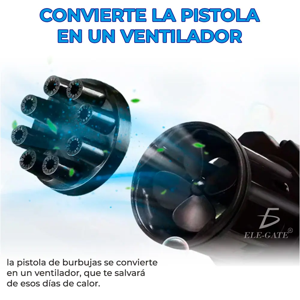 Pistola De Burbujas Gatling Gun Bubbler Maquina De Burbujas