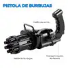 Pistola De Burbujas Gatling Gun Bubbler Maquina De Burbujas