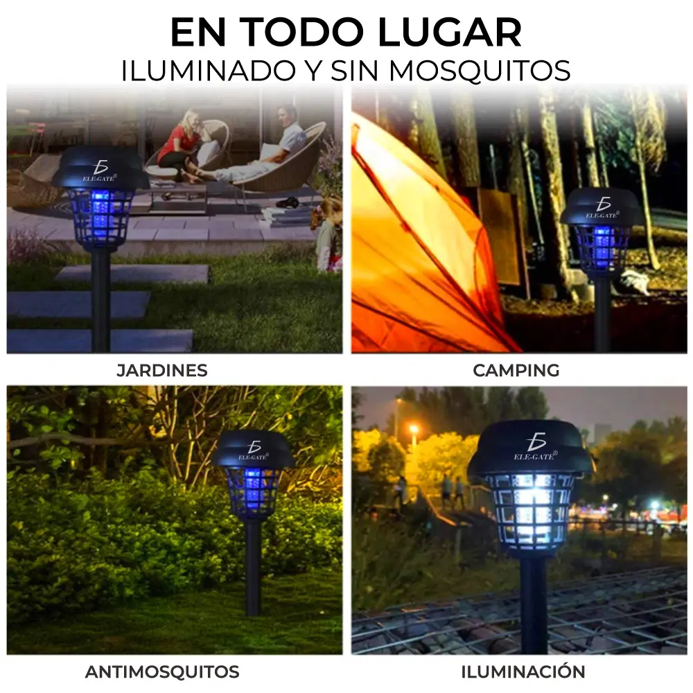 Lámpara Solar Repelente De Mosquitos Anti Luz Jardín Césped