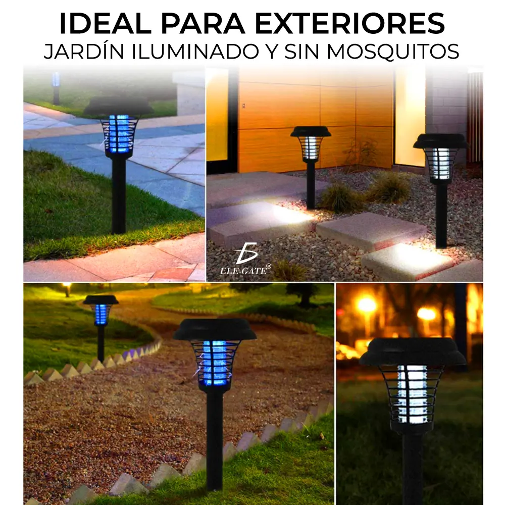 Lámpara Solar Repelente De Mosquitos Anti Luz Jardín Césped