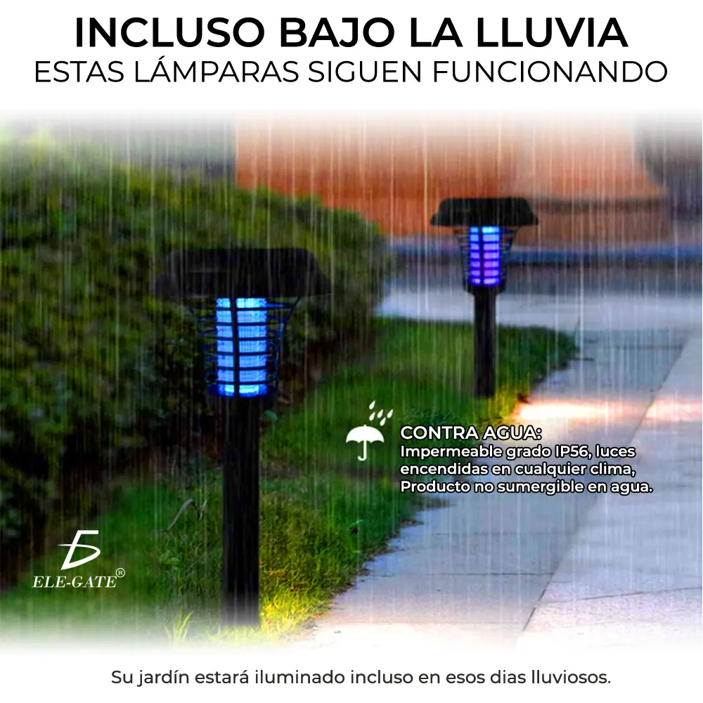 Lámpara Solar Repelente De Mosquitos Anti Luz Jardín Césped