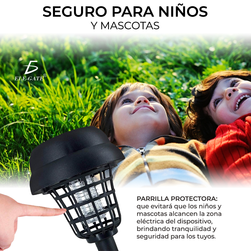 Lámpara Solar Repelente De Mosquitos Anti Luz Jardín Césped