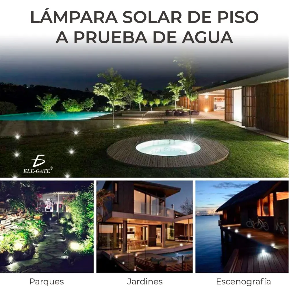Led Solar Luz De Césped Decoración Jardín Enterrado Al Aire