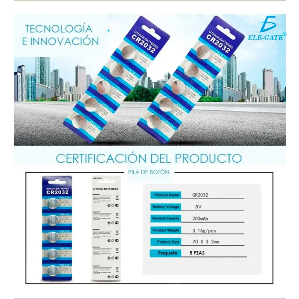 5 Pilas Baterias Cr2016 Cr2025 Cr2032 3v Litio Cpu Relojes