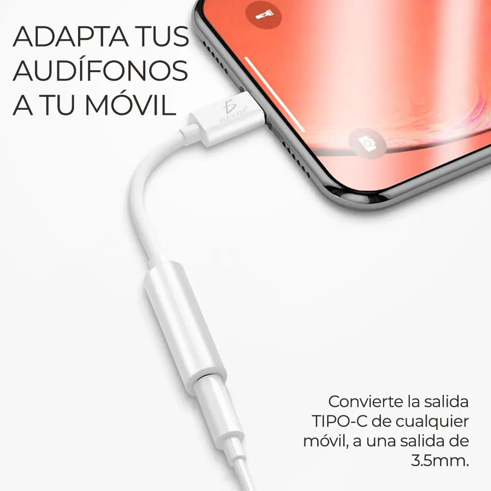 Adaptador De Auriculares TYPE-C Tipo C A 3.5 Mm