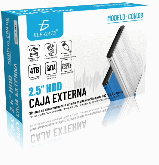 CAJA EXTERNA DISCO DURO 2,5 PULGADAS USB 2.0 IDE PATA, Recicla2pc