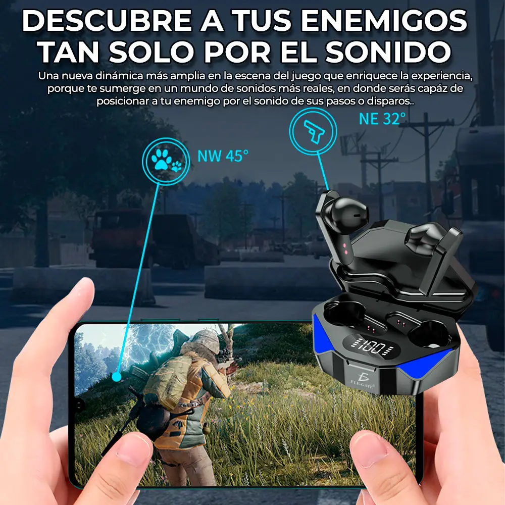 Auriculares X15 Gamer Inalámbricos Bluetooth 5.1 Con LED