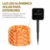 Serie Navideña Solar 20 M 200 Leds Luces Color Ambar