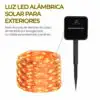 Serie Navideña Solar 10 M 100 Leds 8 Modos Luces Color Ambar