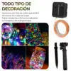 Luces Serie Solar Exterior Fiesta Navidad Tira 20 Metros