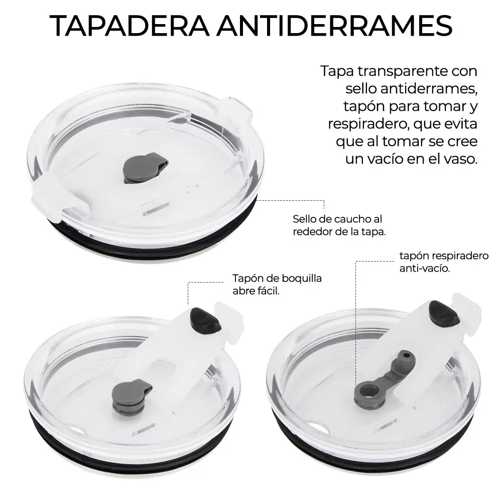 Taza Termo Acero Inoxidable Con Tapa Recipientes Térmicos