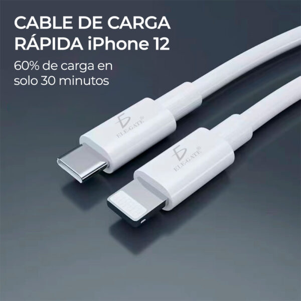 18 W Pd De Carga Rápida Tipo C A Cable De Carga Lightning 1m