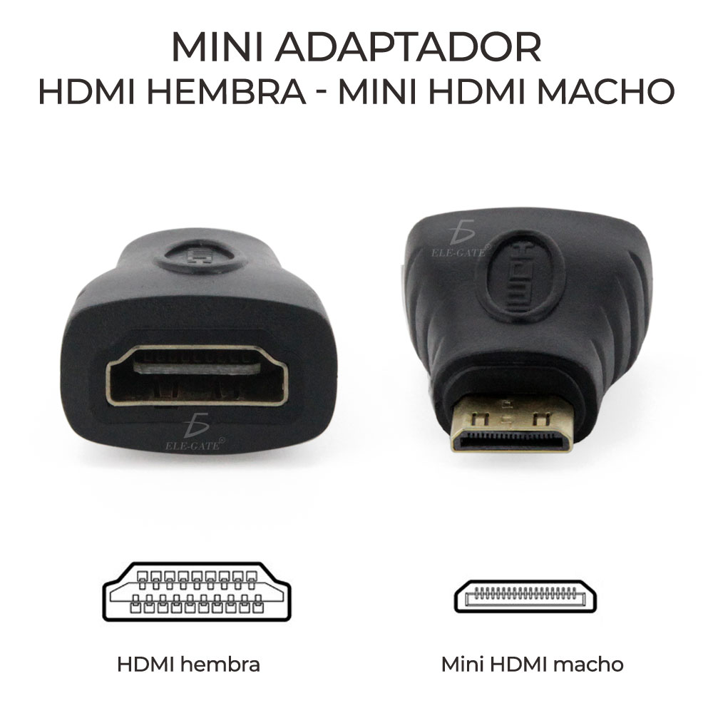 Adaptador Mini Hdmi Hembra A Hdmi Macho Full Hd 1080p Mg