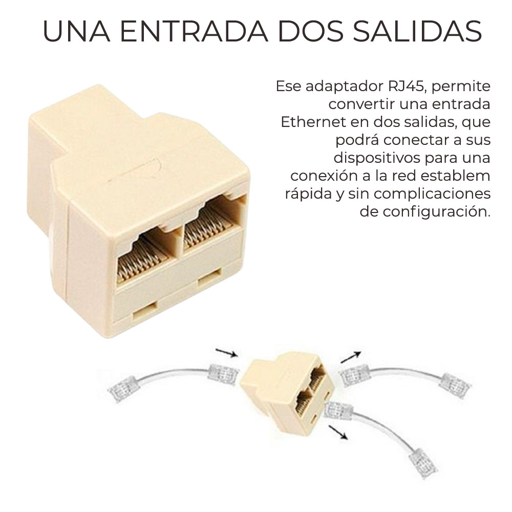 Adaptador de red RJ45 Ethernet Splitter 1 a 3, RJ45 1 macho a 3