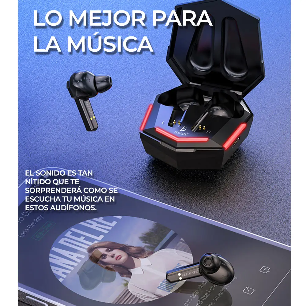 Auriculares Gamer Inalámbricos Bluetooth 5.1 Con Base Profund