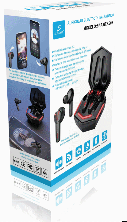 Auriculares Bluetooth Inalámbricos Gamer Rgb Touch Lcs Ls-g1