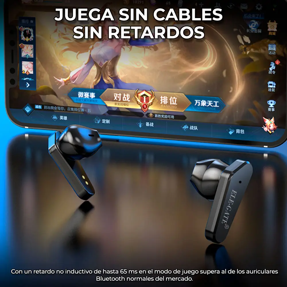 Auriculares X15 Gamer Inalámbricos Bluetooth 5.1 Con LED