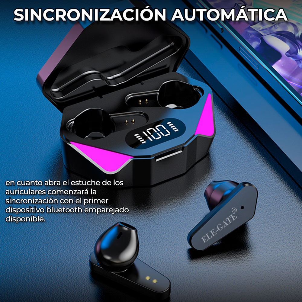 Auriculares X15 Gamer Inalámbricos Bluetooth 5.1 Con LED