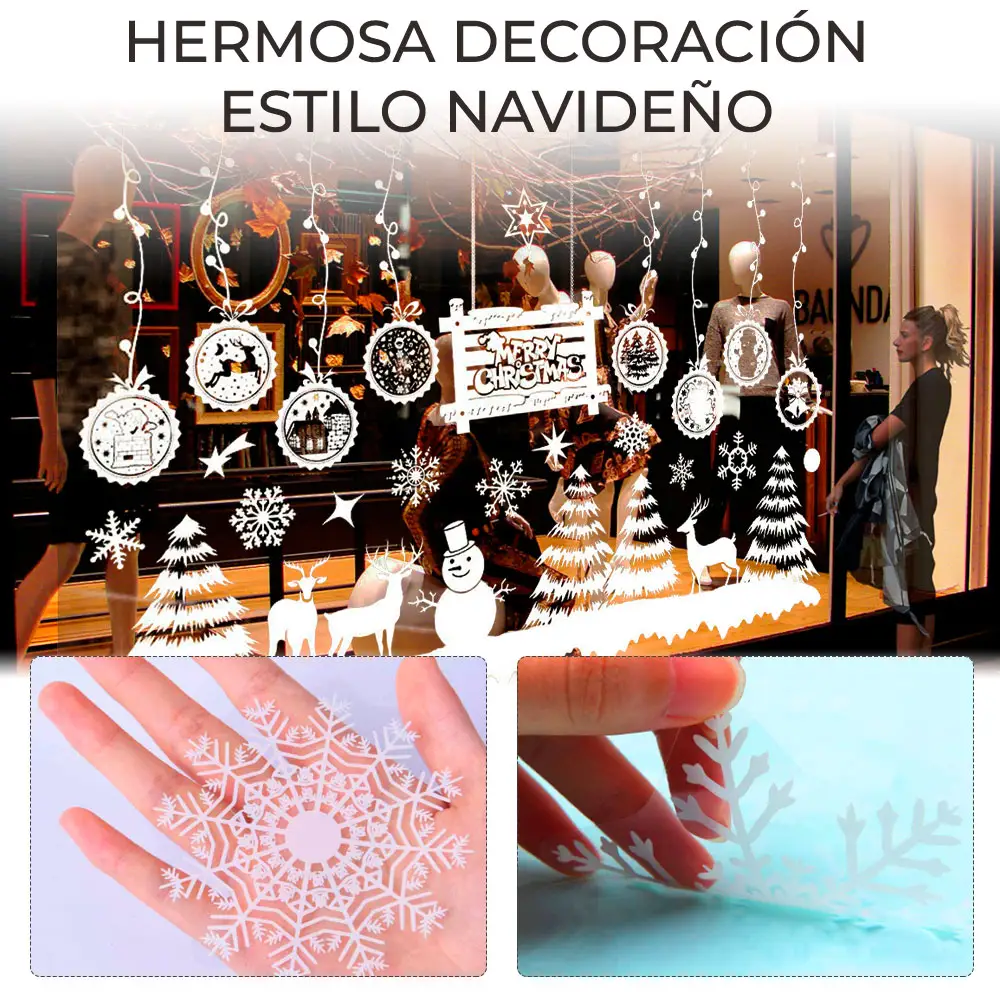 Calcomanías D Navidad La Ventana D Navidad Etiqueta