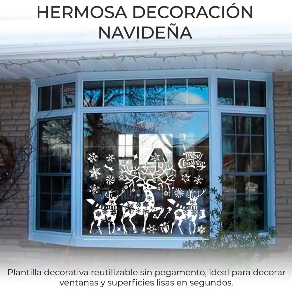 Calcomanías D Navidad La Ventana D Navidad Etiqueta
