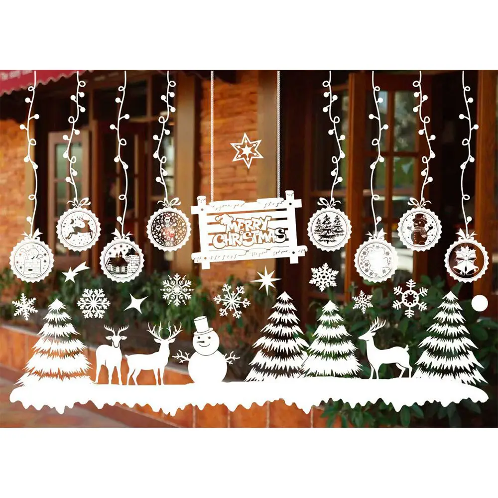 Calcomanías D Navidad La Ventana D Navidad Etiqueta