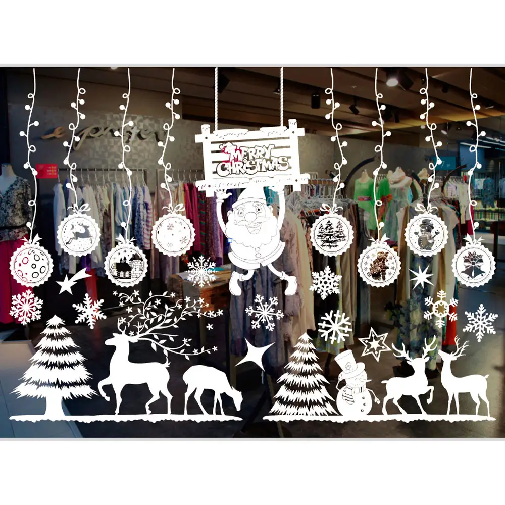 Calcomanías D Navidad La Ventana D Navidad Etiqueta