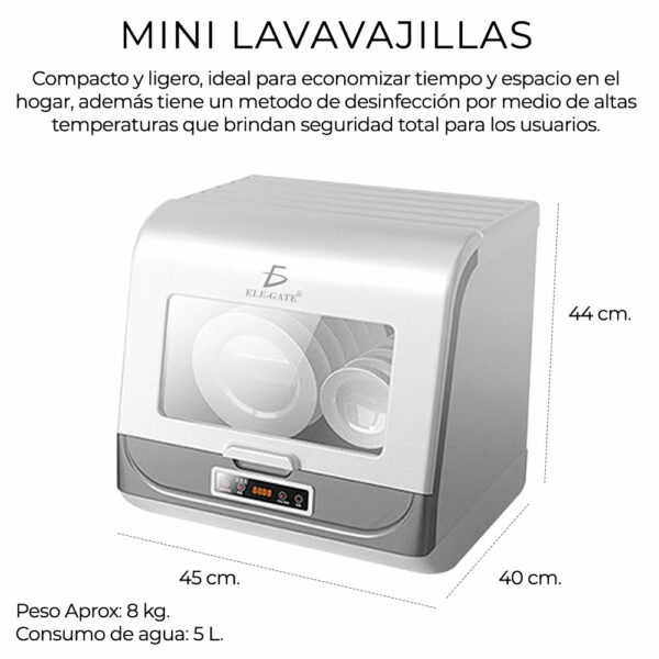 Mini Lavavajillas Con Depósito De Agua