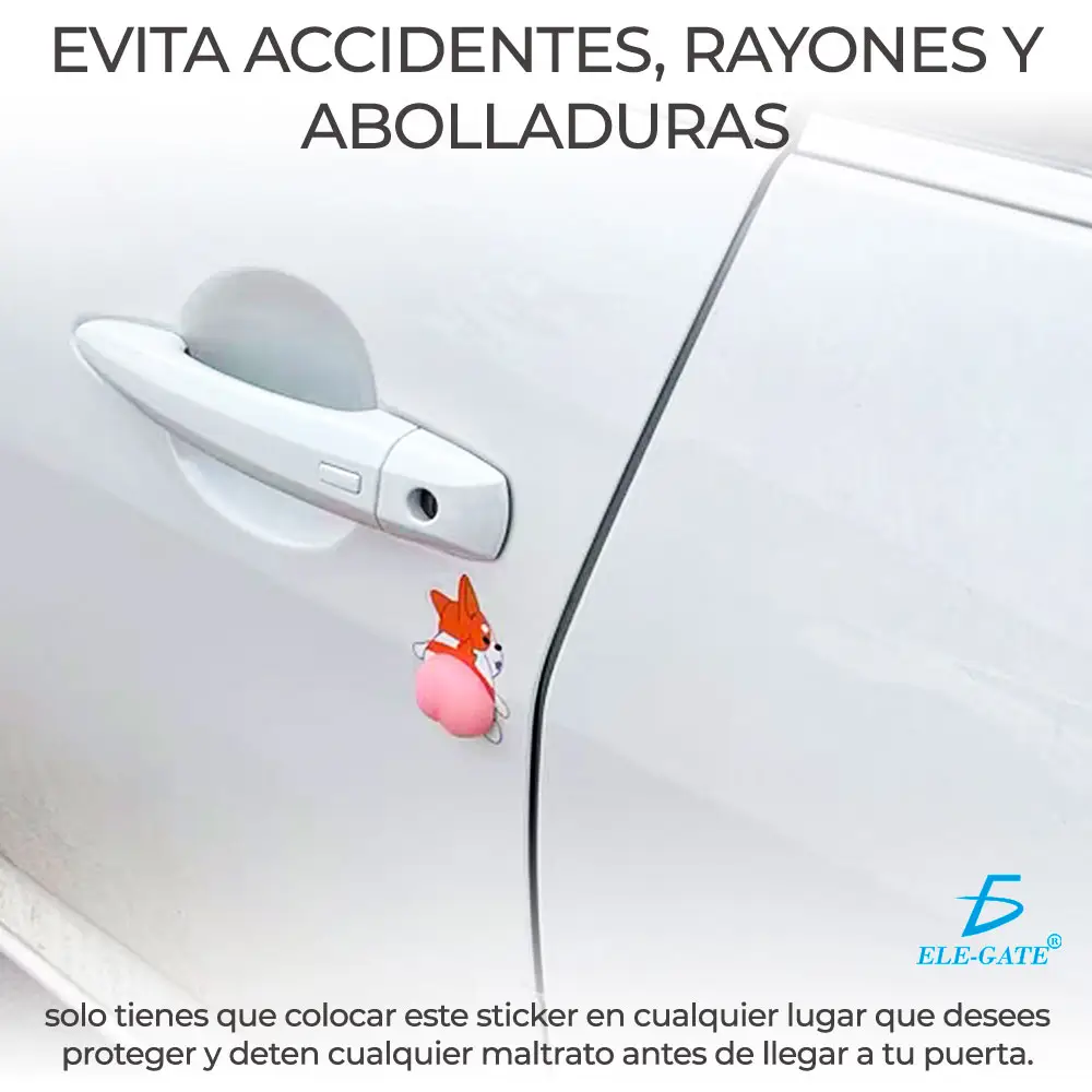 Etiqueta Engomada Anticolisión De Dibujos Animados De Silico