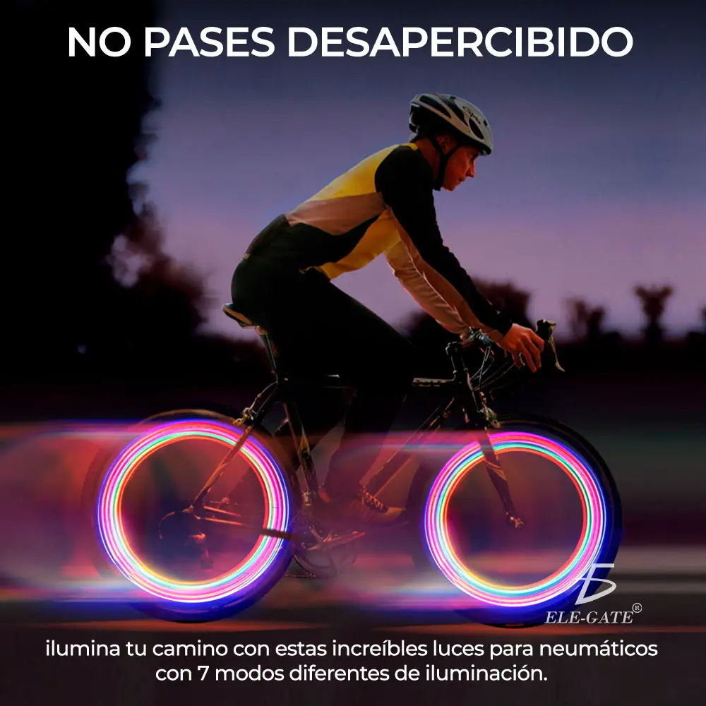 Par Luz Led Multicolor Valvula Tapon Llanta Bici Moto Auto