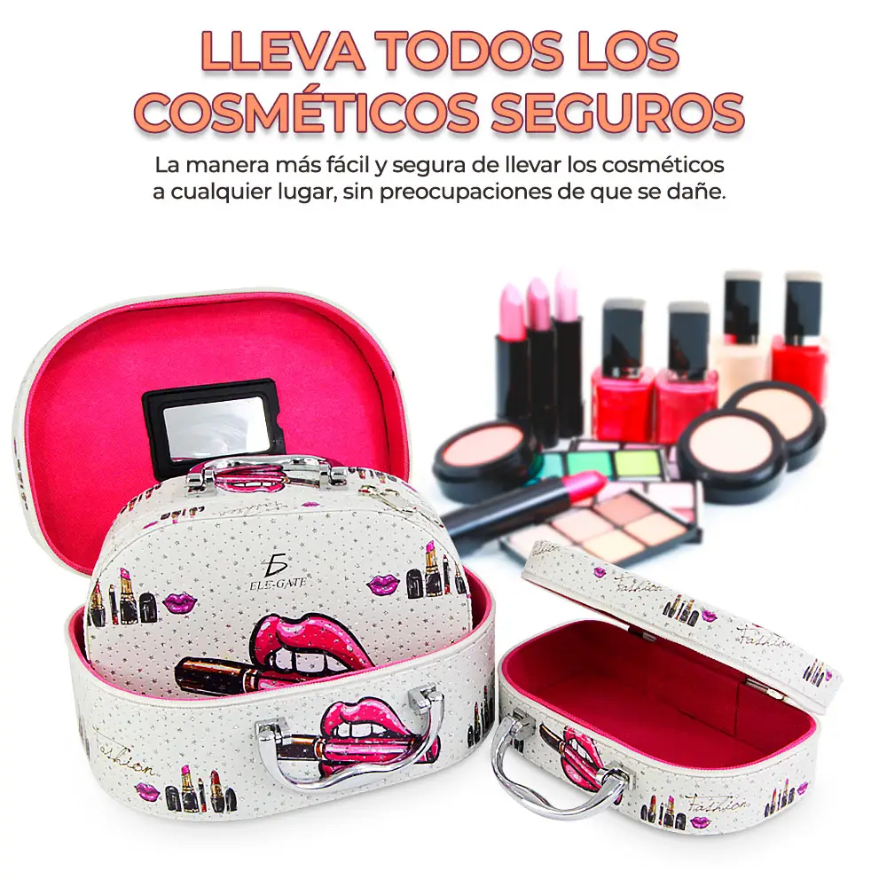 Cosmetiquera Neceser Estampado Kit De 3 Pzas Viaje Estuche MAQ.09.7