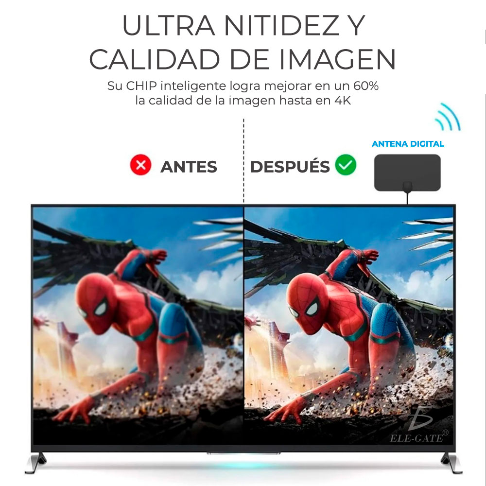 Antena Tv Digital Abierta Hd Tvd Interior 360 Coaxial – Comercial Gasam