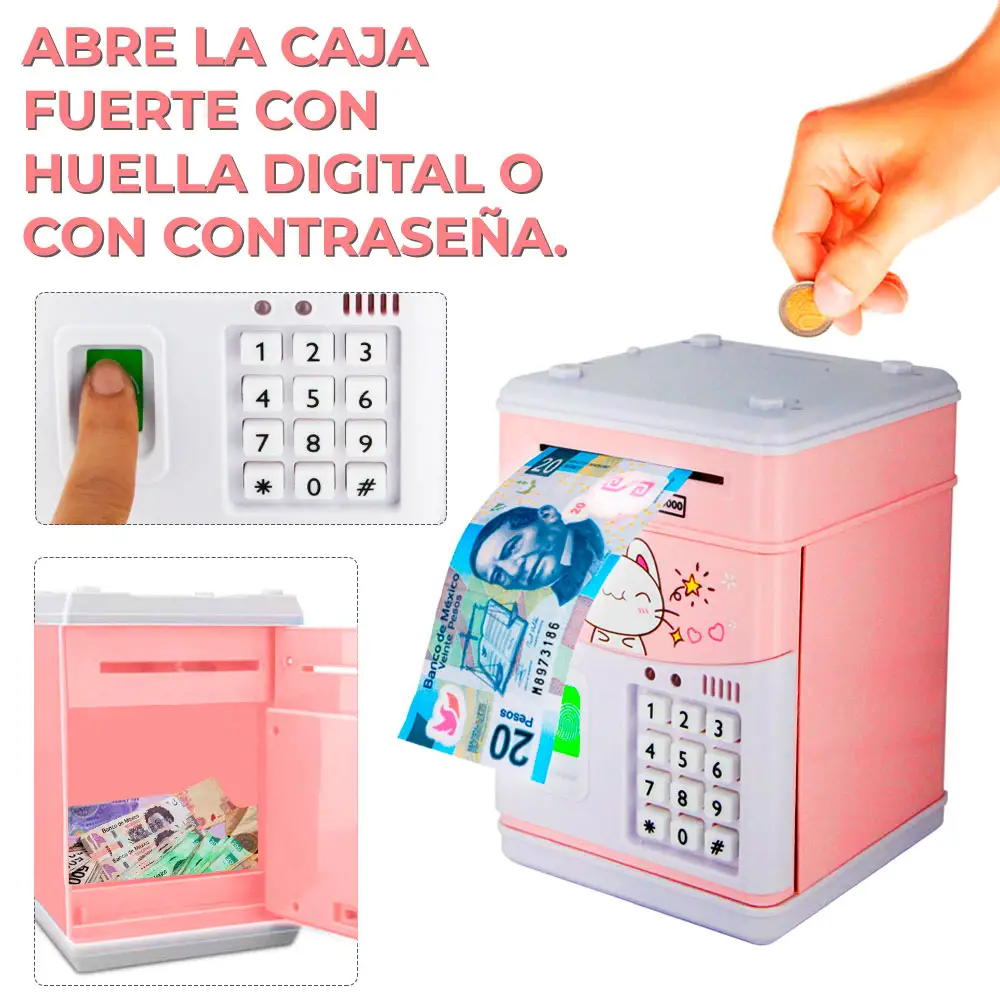 Alcancia Electronica Caja Seguridad Clave Para Niñas