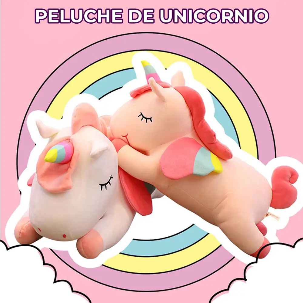Unicornio Pony De Peluche Arcoiris Juguete Suave de 75cm