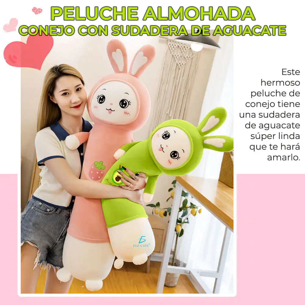Peluche De Conejo Con Sudadera De Aguacate 115cm