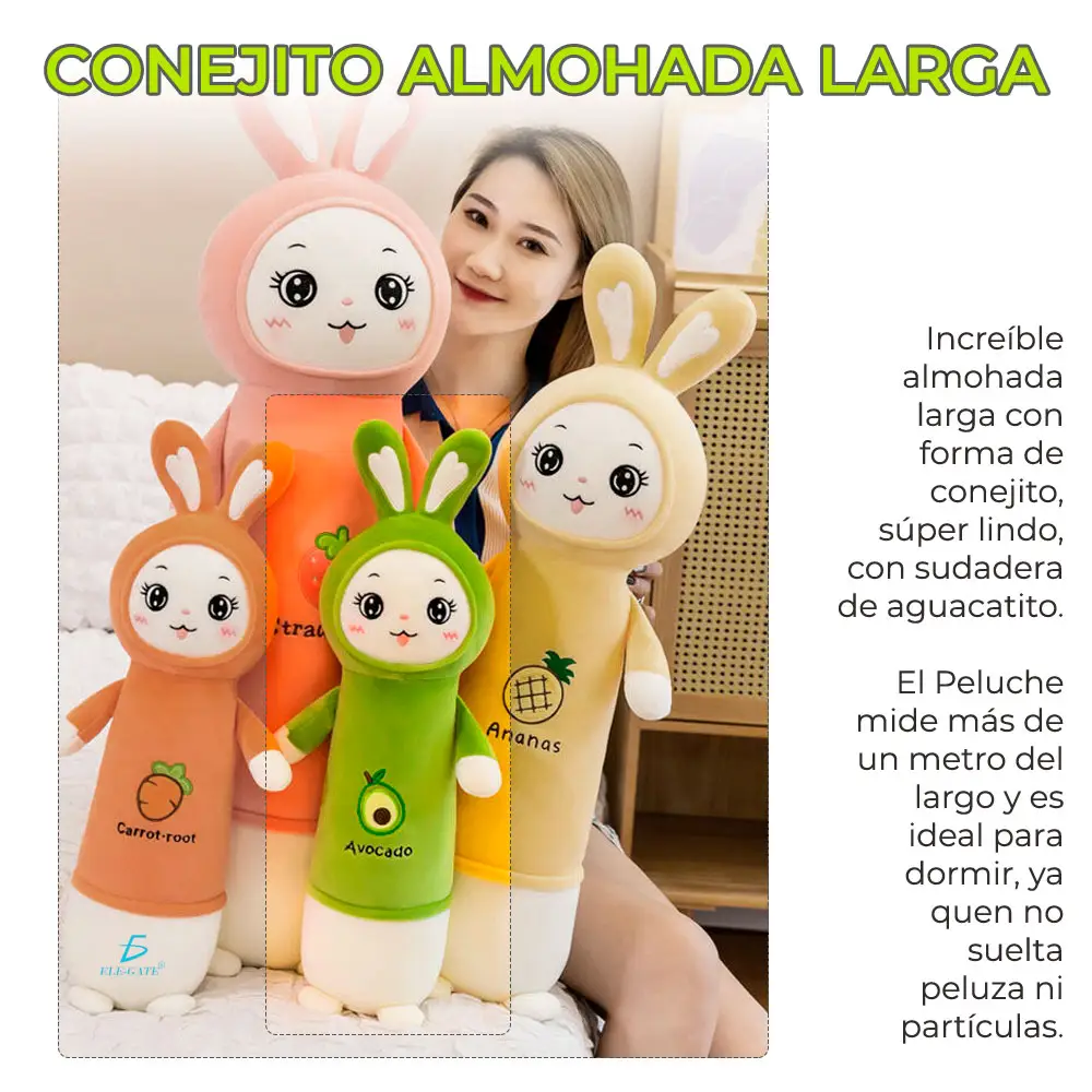 Peluche De Conejo Con Sudadera De Aguacate 115cm