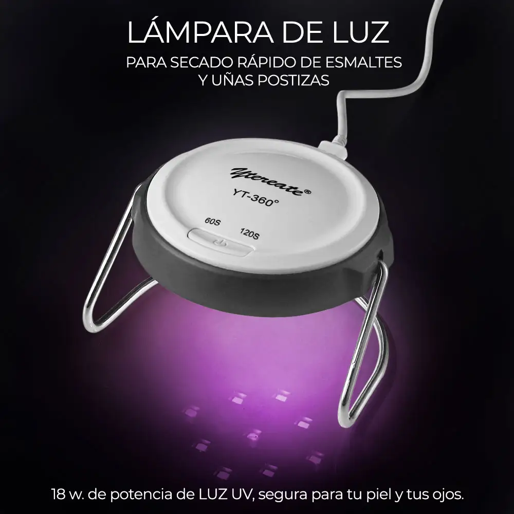 Lámpara De Uñas 18w 9 Led Uv Secador De Uñas Portátil
