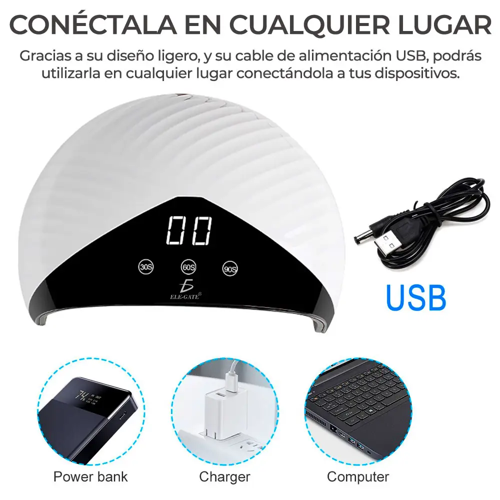 Lámpara De Uñas 150w 12 Led Uv Secador De Uñas Portátil