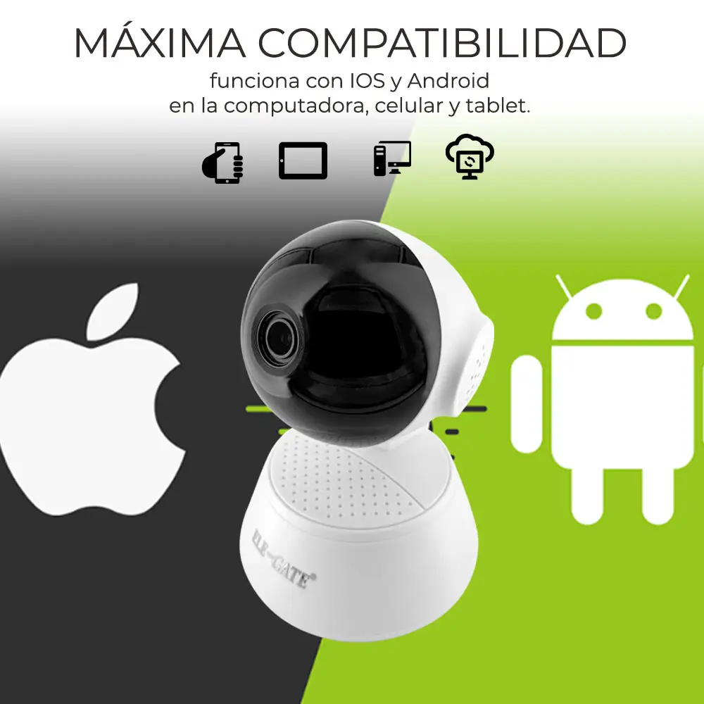 Camara De Seguridad 1080p Wifi Visión Nocturna Alarma