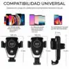 Cargador Inalambrico Qi Carga Rapida 10w Soporte Para Auto