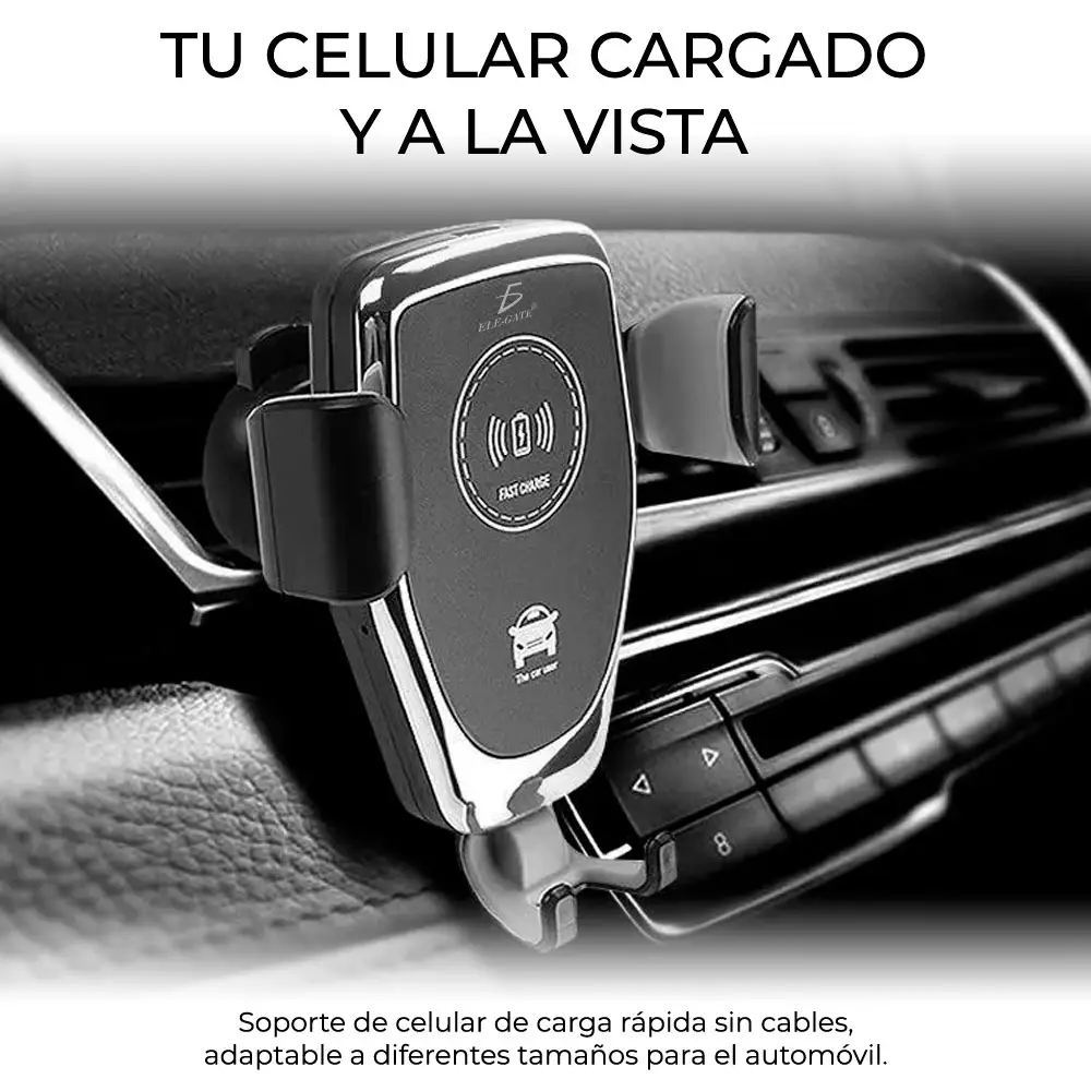 Cargador Inalambrico Qi Carga Rapida 10w Soporte Para Auto