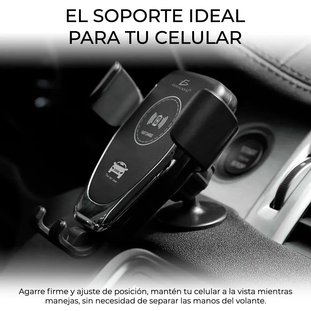 Cargador Inalambrico Qi Carga Rapida 10w Soporte Para Auto