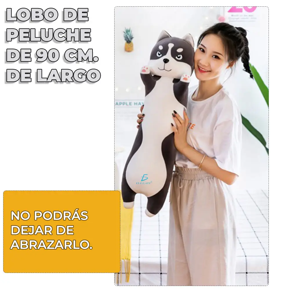 Perro Peluche De Husky Largo 90cm