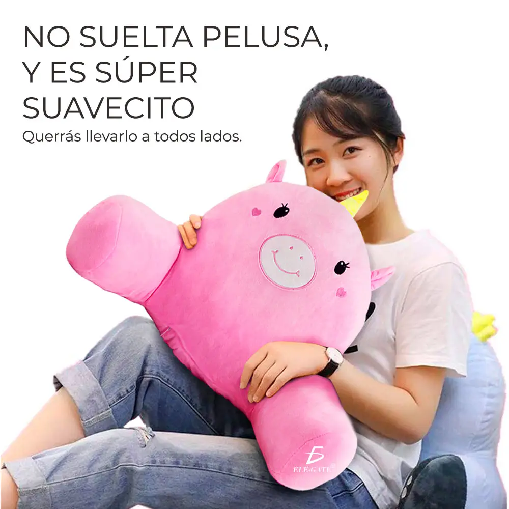 Peluche Cerdito De Soporte Lumbar Largo 55cm