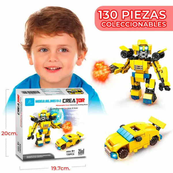 Juguete de Bloques Robot Transformer Bumblebee