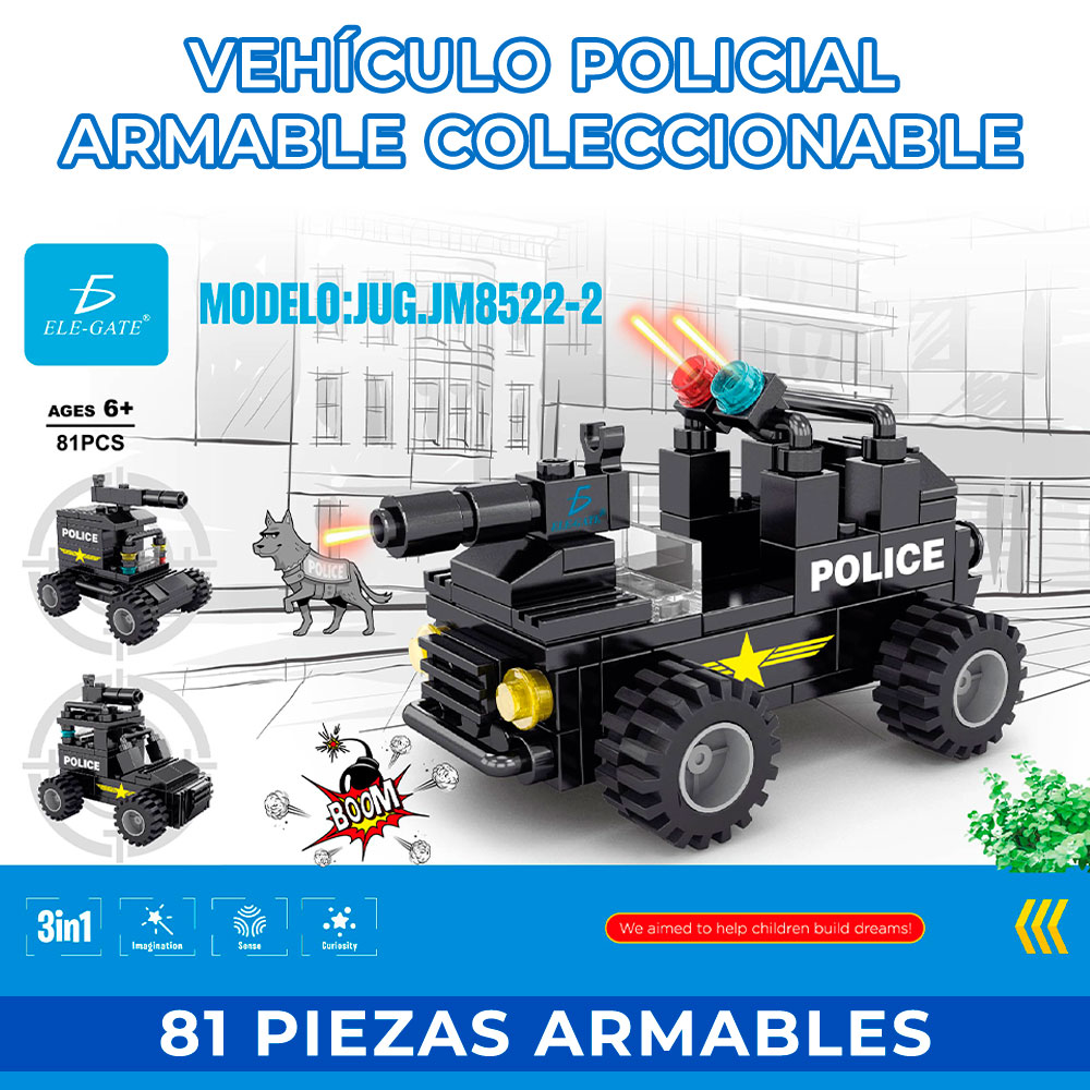 Vehículo Policial Armable Coleccionable